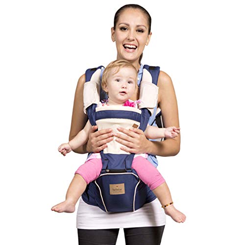 Bebamour Hipseat Marsupio Zaino 5 in 1 Carry Ways Carling Sling (Blu scuro)