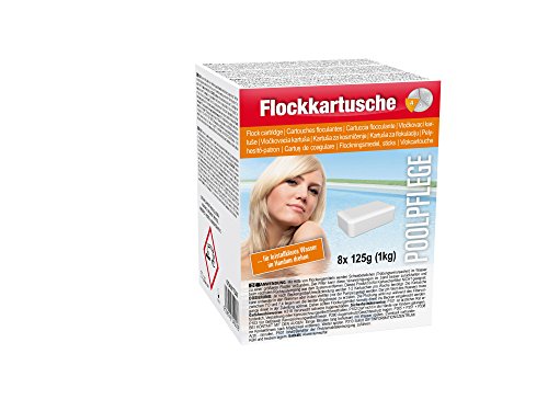 Steinbach Poolchemie, Flockungskartusche, 8 x 125 g, weiß, 10x10x20 cm, 0754001