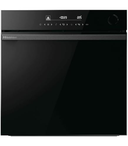 Four Multifonction Hisense SteamAdd 77L - Pyrolyse, AirFry, Fonction Pizza 300°C, 13 Programmes - Inox Classe A