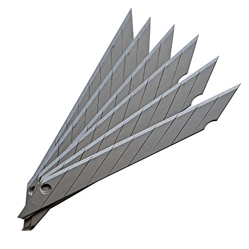 Ehdis® Light Duty 9mm Snap Off 30 Grad Klingen Slim Edelstahl Hülle abschließbar Box Cutters Graphic Messer mit Blade Snapper Hinzugefügt 10 Blades, 5 Set - 7