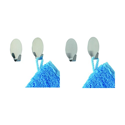WENKO 4477020100 Maxihaken – 2er Set, Edelstahl rostfrei, 4.2 x 2 x 2.4 cm, Glänzend - 3