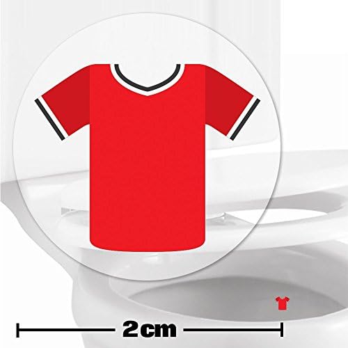 10 x Red Football Shirt Toilet Target Stickers - Show Your Loyalty To Your Club - Take Aim At Your Rivals!