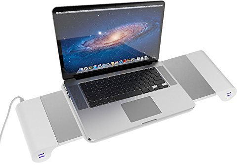 Space Bar, Multifunction Monitor Stand/Laptop Ständer/Monitor Untersatz iMAC & PC With 4 x USB Ports Organizer