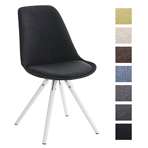 CLP Silla estilo retro PEGLEG, estructura madera blanca y tapizada en 