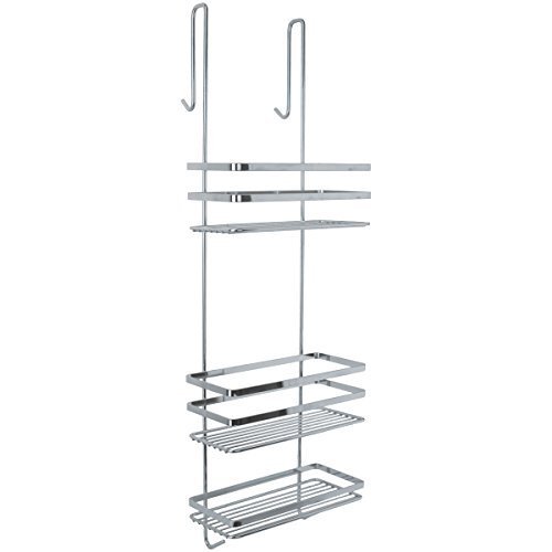 Latest Version slim-top Chrome Hanging Shower Cubicle Tidy 79cm (C) by Luxxur