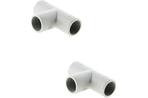 Zenitech - Set di 2 Tè di Derivazione per Tubo IRL Ø16mm - PVC Rigido - Compatibile con Diametri Ø16mm, Ø20mm e Ø25mm - Plastica di Alta Qualità - Grigio