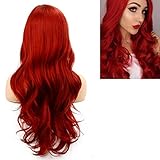 ❥【Farbe】Rot Perücken, egal welche Farbe Ihre Haut hat, diese Perücke passt sich Ihrer Hautfarbe an und macht Sie schöner und sexy, genau wie gesundes Naturhaar.