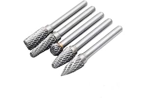 5 delar diamantsliphuvud slipstift skaft 6 mm × 10 mm frässtift borrsats för slipborr, metall, snidning, polering, gravering