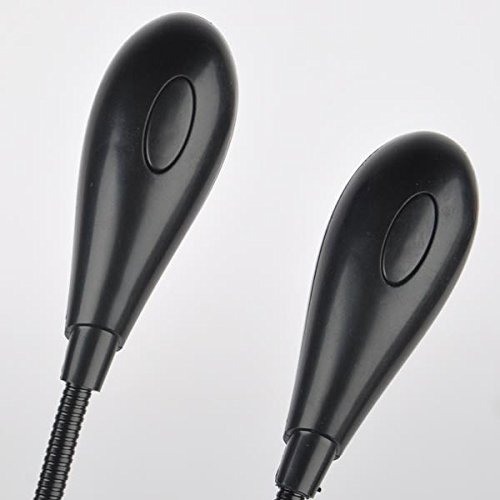 MagiDeal Flexible 2 Dual Arme Clip Auf 4 LED-Licht Klemmlampe Für Tisch Lampe Schwarz Buchlese - 7