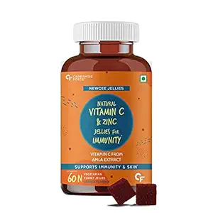 Carbamide Forte Vitamin C Gummies with Zinc for Men, Women & Kids | Natural Immunity Booster, Antioxidant, Heart, Hair, Skin & Collagen Builder ? 60 Veg Gummies