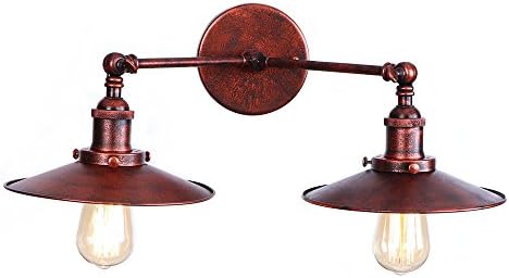 Modern Wall Light Vintage Industrial Antique Iron Double Lamp Rusty Scone Home Decoration Lighting Shade