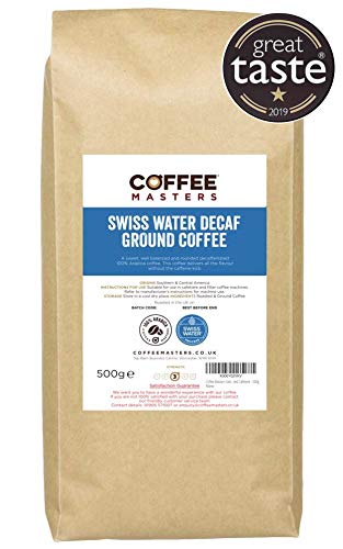 Coffee Masters Swiss Water - Café en Grano Descafeinado- 500g - Ganador Del Premio Great Taste 2019