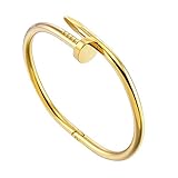 Material: metal WDAIJY Pulsera Mujer，Moda Mujer Hombre Clavo Punk Pulsera De Titanio Pareja Abierta De Acero Inoxidable Brazalete