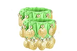 ROPA DE ARABIA Pareja de pulseras con monedas para bailar danza del vientre o disfrazarse de bailarina oriental