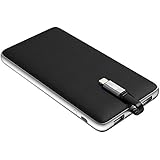 Tronsmart Power Bank, 10000mAh External Battery Charger, Ultra-Compact Travel Charger, Genuine Leather Portable Power Bank with Built-in Lightning Cable for iPhone iPad IOS Android Phone
