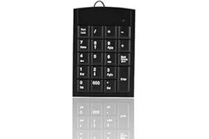 LAZMIN Teclado numérico USB, Teclado numérico con Cable Mini USB Delgado con 18 Teclas para iMac/Mac Pro/Pro/Air/Laptop/Desktop PC (Negro)