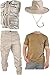 Produktbild SAFARI Dschungel Kostüm Safarianzug mit Weste, Hose Shirt und Buschhut Größe XXL