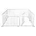 BABY VIVO LARGE 8 SIDE WOODEN BABY PLAYPEN WITH DOOR NEW WHITE
