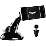 Car Phone Mount, Mpow 2-in-1 Phone Holder for Car, Windcreen / Dashboard / Air Vent Car Mount and 360 Degrees Rotation Car Cradle for iPhone 7 7 Plus 6 6s Plus 5S, LG, Sony, HTC, Samsung S8 S7 and Other Mobile Phone