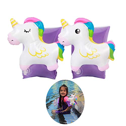 FunMove Bras de Licorne gonflables Enfants d'aide à la Natation Enfants de Bateau Manches de Piscine gonflables Brassard Piscine Jouet pour Enfants en Bas âge 2-8 Ans