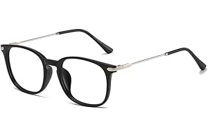 LNTICB® Blaulichtfilter Brille Computerbrille Gaming Blaulichtbrille UV Blaues Blockiert Damen Herren Ohne Sehstärke TR90 Superleichte Rahmen Brillenbeine aus Metall Retro Mindert Augenbelastung