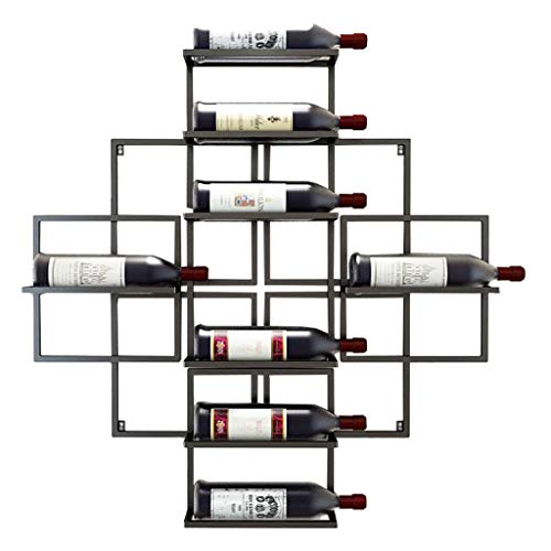scsn Mobili/Decorazione/Scaffale/Staffa Portabottiglie da parete Appeso Portabottiglie da vino -Holds 8 Bottiglie da vino-Nero ? 80Cm