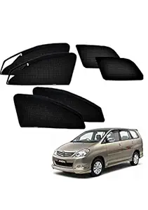 Kozdiko Zipper Magnetic Car Sunshades Set of 6 Pcs Black Color for Toyota Innova