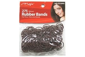 Magic Collection Elastic Rubber Bands Brown *For Pony Tails And Braids*Item no 300 BRO