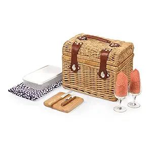 Picnic Time Napa Picnic Basket with Wine and Cheese Service for Two, Botanica Collection