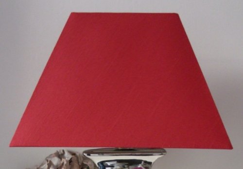 hochwertiger Stoff-Lampenschirm rechteckig 32 cm bordeaux rot - 3