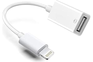 HATUGE Adaptateur Lightning vers USB pour appareil photo, certifié Apple MFi USB 3.0 OTG Dongle pour iPhone 14 13 12 11 X XS XR 8, iPad pour connecter clé USB, lecteur de cartes, clavier, une souris, piano