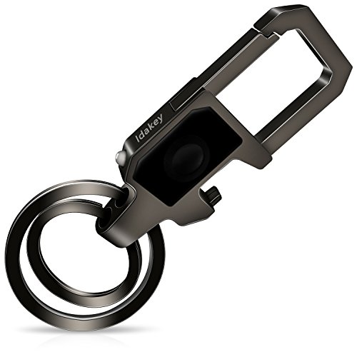 IdakekiyKey Chain LED Light and Bottle Opener with 2 Key Rings Car Key Chain for Men and Women