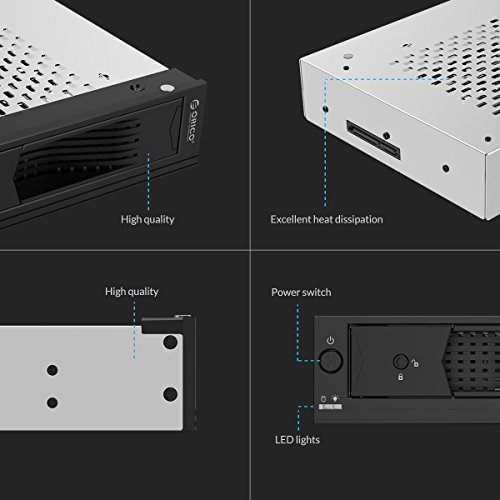 ORICO 3,5″ auf 5,25″ Wechselrahmen, Einbaurahmen für 3,5″ Festplatten Interne SATA HDD, 5,25″ Laufwerksschacht Adapter für Desktop-PC Computer CD-/DVD-ROM, Rostfreier Stahl - 5