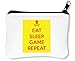 Produktbild Eat Sleep Game Repeat Skull Reißverschluss-Geldbörse Brieftasche Geldbörse