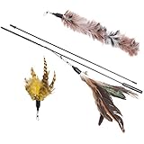 The Natural Pet Company Interaktives Katzenspielzeug mit Federn, inkl. 2 Ersatzfedern