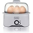 بلاك اند ديكر 280 واط طباخ بيض مكون من 6 قطع مع رف للطهي ووعاءين للسلق وإيقاف التشغيل التلقائي للغليان الجاف وغطاء شفاف وجسم 