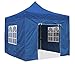 Produktbild Tenzo-R 29969 Premium Garten Falt Pavillion Party Zelt mit 4 Seitenwänden 2 Fenster 3x3m blau