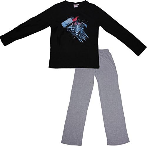 Avengers Adults Long Sleeved Pyjamas Hulk and Thor Flying Black Medium By BestTrend