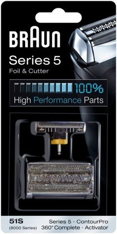 Braun Replacement Foil & Cutter - For 51s Series 5 and 8000 Series Activator, Contour Pro, 360 Complete