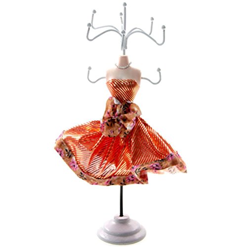 Schmuckpuppe mit Kleid im 50er-Jahre-Stil, Rot
