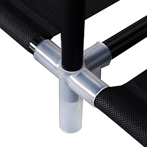 Harima Keep Deluxe Stoff-Kleiderschrank, 2-türig, faltbar, leicht, mit Hängestange und Regalfächern, Schwarz mit 5 Kleiderbügel inklusive - 6