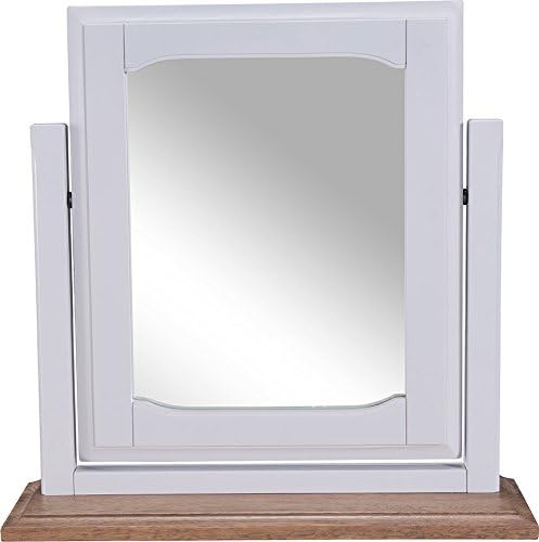 Devon Oak Dressing Table Mirror Oak and Grey Painted Finish | Wooden Bedroom Furniture