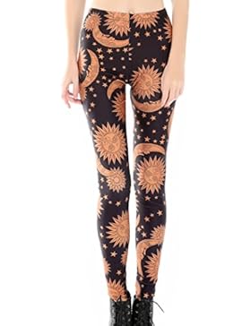 VWU Damen Ladies Große Mädchen Workout Gedruckt Printed Leggings Gym Sport Laufen Laufhose Fashion Beiläufig Yoga...