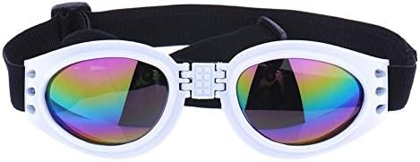 Kaisir Pet Dog Cat UV Protective Foldable Sunglasses Lenses Eye Wear Protection with Adjustable Strap （White）