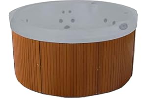 SCHLEUDER Universal Thermal Round Hot Tub Cover,Waterproof Round Hot Tub Cover, Round Outdoor Spa Cover, Waterproof, UV Resistant,Grey (Ø190 * H 30 cm)