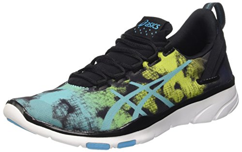 ASICS Gel-Fit Sana 2, Zapatillas de Gimnasia para Mujer, (Black/Aquarium/Neon Lime), 42.5 EU