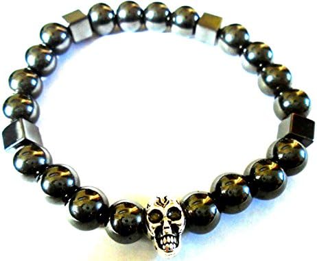 Skull Hematite Powerful Magnetic Bracelet for Arthritis Pain Relief or for Sports Related Therapy