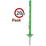 Göbel Weidezaunpfahl PP Copo GF Wildabwehrpfahl 75cm 5 Bandösen 2 Seilösen mit Stahlnagel grün 20 St.