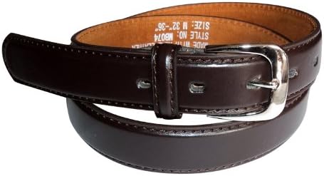Men's Leather Belt by Forest Available in WHITE - BURGUNDY - GREY - BLACK - DARK BROWN - TAN - RED (X- LARGE 40" - 43", DARK BROWN)