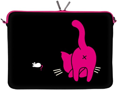 Kitty to Go LS141-13 Mouse Follower Designer Schutzhülle für Laptops und MacBooks mit einer Bildschirmdiagonale von 33,8 cm (13,3 Zoll) pink-schwarz - 2